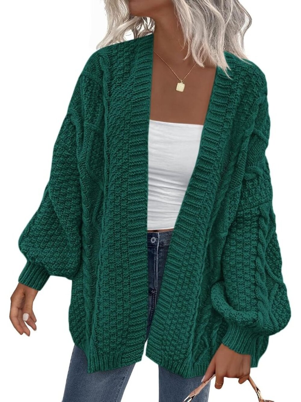 Women Dark Green Leather Turn Down Collar Batwing Sleeve Bomber Jacket